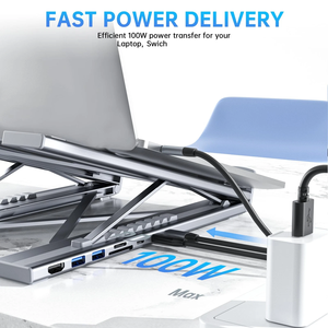 Hub USB C 9 en 1, HDTV, RJ45, LAN Gigabit, Base Portátil para Laptop, Estación de Acoplamiento - Product Image 4
