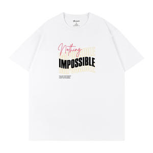 Camiseta blanca con estampado motivacional de manga corta para hombre, 100% algodón, jersey transpirable Q69 - Product Image 2