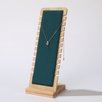 Ensemble de Présentoirs à Bijoux Personnalisés en Bambou et Velours, Plusieurs Couleurs, Colliers, Chaînes, Bracelets, Support en Bois
