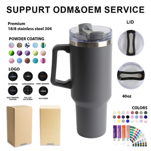 Gobelet isotherme en acier inoxydable anti-transpiration de 40 oz avec poignée, personnalisable avec logo, idéal pour la vie quotidienne et les activités de plein air - Product Image 1