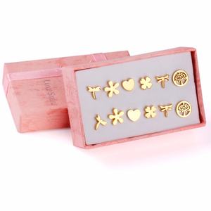 Pendientes de botón chapados en oro de 18 quilates con piedra esférica, pendientes de acero inoxidable de alta calidad que nunca cambian de color - Product Image 1