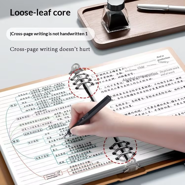 High-value A5 Loose-leaf Notebook Thickened PU Leather-bound Dowling Paper Chinese Style Business Notebook Meeting Work Memo