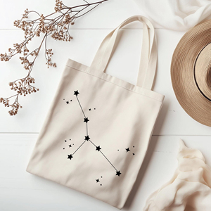 Borsa Minimalista con Costellazioni Stellari, Regalo Zodiacale, Borsa in Tela Astrologica, Borsa Estetica Celeste e <span class=keywords><strong>Cosmica</strong></span>, Borsa a Tracolla Luna, Borsa per il Trucco Zodiacale - Product Image 1