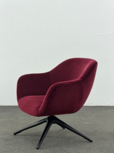 Sillón de terciopelo rojo de estilo minimalista moderno, silla de ocio para dormitorio, sala de estar, muebles de lujo de alta calidad para villas, OEM - Product Image 4