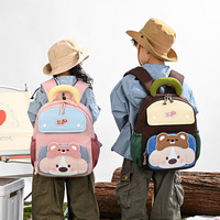 Sac à dos pour enfants avec motifs de dessins animés et couleurs contrastées, sac d'école pour garçons et filles, sac à dos double épaule pour la maternelle