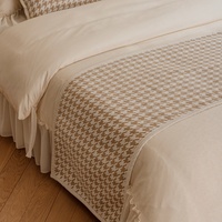 Couvre-lit de luxe personnalisé en gros, motif à carreaux kaki, motif végétal, couverture de haute qualité pour la maison ou l'hôtel