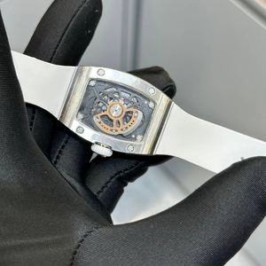 Relojes Mecánicos RM 07-01 de Lujo con Caja de Oro Blanco, Diamantes Incrustados, Esfera Esqueletizada, Forma Tonneau, Automáticos y Deportivos para Mujer - Product Image 6