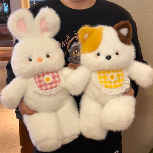 Jouets en peluche super doux : ours, chat tigré, <span class=keywords><strong>lapin</strong></span> et éléphant – Oreiller rembourré en coton PP, cadeau d'anniversaire - Product Image 3