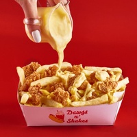 Plateau alimentaire en papier personnalisé Boîtes à frites jetables résistantes à l'huile pour le poulet, les frites, les pépites de poulet, les collations, les gaufres aux œufs et les brochettes