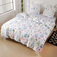 Ensemble de literie européen 3 pièces en microfibre imprimée, drap, taie d'oreiller et housse de couette
