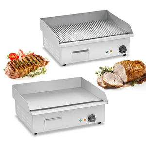 Parrilla de cocina comercial de acero inoxidable para barbacoa, freidora de hamburguesas, plancha eléctrica de encimera plana o acanalada completa - Product Image 3