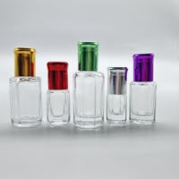 Gran cantidad de botella de vidrio de perfume Octágono transparente de 2ml ~ 20ml con rodillo para tapa de bola y sello de tornillo bien recibido por