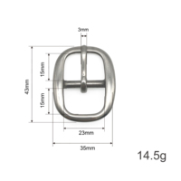 Boucle de ceinture en cuir acier inoxydable 20mm Collier de chien Boucle de ceinture personnalisée Logo Métal
