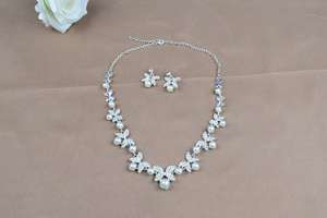 Cheap Price for Silver <b>Pearl</b> Jewelry <b>Set</b> Custom Design for Wedding Jewelry <b>Sets</b> <b>Necklace</b> 2 Pcs <b>Set</b> <b>Earring</b> <b>Necklace</b> - Product Image 2