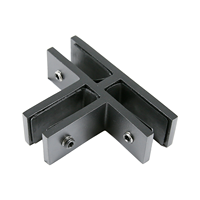 Clip en T pour verre, installation facile sans perçage - Quincaillerie en laiton massif pour cloison de douche sans cadre d'appartement