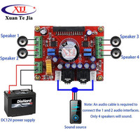 Carte d'amplificateur de puissance Audio de voiture TDA7850 4x50W BA3121 Module de réduction du bruit XH-M150 DC 12V 4X50W 4X50