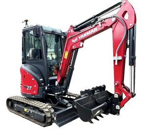Mini-excavatrice Yanmar Vio27 2 tonnes 2,5 tonnes avec godet et tarière, couleur rouge, type chenillé - Product Image 6