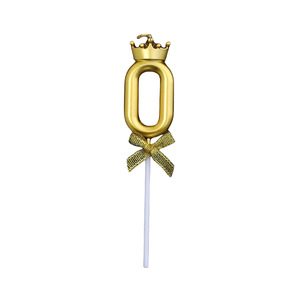 Bougies numérotées dorées avec couronne et nœud pour décorations de gâteaux d'anniversaire - Product Image 4