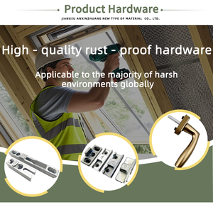 Fenêtres à battants en <span class=keywords><strong>bois</strong></span> recouvertes d'aluminium de conception moderne PDP, moustiquaire en verre trempé, écran de ventilation à persiennes pour salle de bain extérieure - Product Image 3