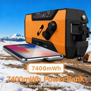 Radio Solar de Emergencia Imprescindible con Manivela, Banco de Energía, Alerta Meteorológica AM/FM, Material ABS, Supervivencia, Camping al Aire Libre - Product Image 3