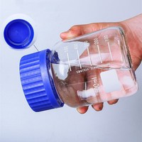 Large bouche 250ml 500ml 1 litre laboratoire verre réactif bouteille 1000ml Borosilicate médias chimique pharmaceutique stockage pot bouchon à vis