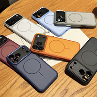 Nouvelle coque de téléphone magnétique rouge cerise pour iPhone 18 Pro Max, finition mate givrée, protection contre les chocs, avec protection de l'appareil photo