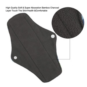 Assorbenti <span class=keywords><strong>Mestruali</strong></span> Ecologici in Carbone di Bambù per Donne, Riutilizzabili e Lavabili, Assorbenti in Tessuto di Bambù - Product Image 3