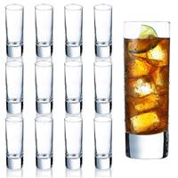 SNW grosir 2oz gelas Tumbler Mini lurus dasar berat bening Gelas anggur Shot gelas kristal