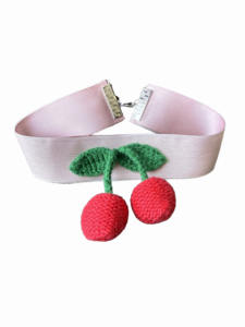 Nuovo Collare per Animali Domestici Regolabile a Forma di Ciliegia, Lavorato a Mano in Stile Cartone Animato - Product Image 2
