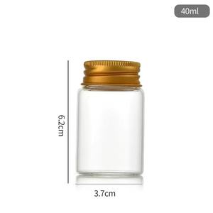 Bouteille en verre transparent pour aliments, avec couvercle en aluminium doré, bouteille scellée, capsule de bonbons, bouteille divisée - Product Image 4