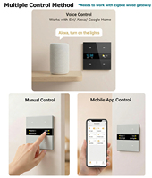 Tuya M8-Pro ZigBee Smart Display, Contrôle d'éclairage intelligent, Boutons en alliage d'aluminium et PC, Compatible avec l'application Smart Life, Commande vocale à distance