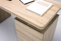 Bureau de travail à domicile en bois de style européen avec compartiment de rangement en chêne