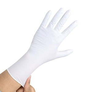 12-inch white food-grade acid and <b>alkali</b> resistant nitrile gloves, thickened and extended, special protective gloves for - Product Image 1
