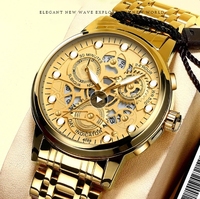 Jam Tangan Fngeen 4088 Stainless Steel Quartz, Tahan Air, Jarum Bercahaya, Fashion Bisnis Mewah