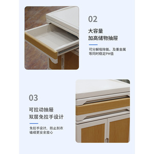 Armoire d'hôpital en plastique et acier à double porte avec roulettes pour maisons de retraite et hôpitaux, design durable - Product Image 2