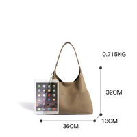 Sac Hobo en Cuir Véritable Grande Capacité, Sac Fourre-tout Souple à Bandoulière, Sac à Main Élégant avec Poignée Tressée, Sac de Shopping pour Femme – Vente en Gros