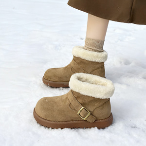 2025 Winter Autumn Thin Heel Light Fashionable Warm Anti-Slip Women's Snow Boots Soft Plush Cotton & Suede Comfortable - Product Image 2