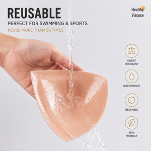 Daidora 2 paires de coussinets et cache-tétons en <span class=keywords><strong>silicone</strong></span>, design cœur, invisibles, réutilisables, avec étui de transport (Nude M) - Product Image 2