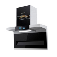 Hotte de cuisine intelligente professionnelle en acier inoxydable, Design moderne OEM, hotte d'échappement de cuisine de luxe pour cheminée