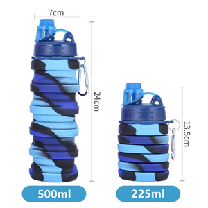 Bouteille d'eau pliable en silicone, portable, pliable, pour le sport, les voyages en plein air, anti-fuite, sans BPA, qualité alimentaire, réutilisable, pour la salle de sport - Product Image 3