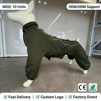Veste coupe-vent imperméable pour grand chien, épaisse et chaude, combinaison quatre pattes pour animaux de compagnie, avec bandes réfléchissantes et ajustable