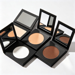 Base de Maquillaje en Polvo Compacto de Marca Privada, Iluminador, Contorno, Bronceador con Espejo, Logotipo Personalizado OEM - Product Image 1