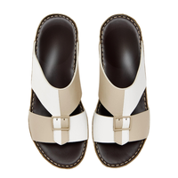 Sandales décontractées arabes pour hommes SHIKOL en gros, grandes tailles, avec pièces métalliques personnalisées, en cuir de veau véritable de qualité supérieure, pour l'extérieur, collection boutique