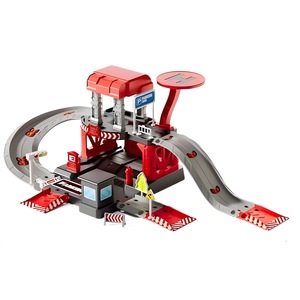 Ensemble de construction de caserne de <span class=keywords><strong>pompiers</strong></span> en blocs, avec piste de garage en métal moulé sous pression, design en alliage, <span class=keywords><strong>jeu</strong></span> de parking, jouet en plastique - Product Image 1