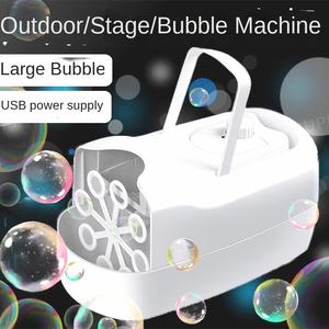 Máquina de burbujas automática portátil de 2 niveles de velocidad, juguete electrónico para niños, juguete de viaje para fiestas al aire libre, hecho de plástico - Product Image 4