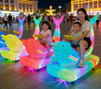 QunQunYoule Square Children's Mall Équipement d'amusement lumineux en plastique avec rail DIN et rétroéclairage, type borne de jeu lumineuse électrique