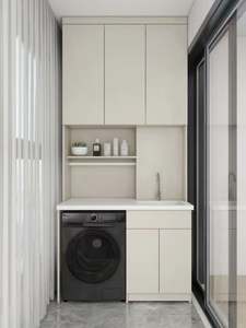 Armoire de rangement moderne avancée en bois massif personnalisée pour le salon lumière design de luxe style balcon intégration pour le lavage - Product Image 3