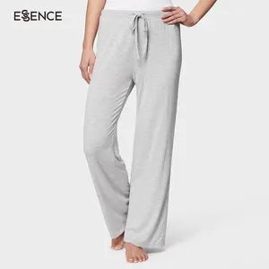 Wholesale Custom Solid Long Cozy Lounge Pants Bamboo Viscose Unisex Women Pajama Pants