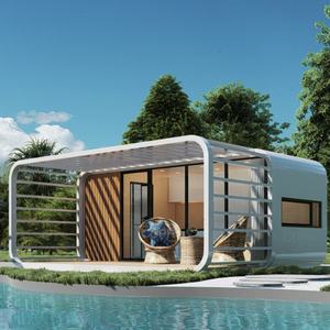 Desmontable personalizado 2024 cabina de cápsula privada al aire libre Casa de contenedores de oficina prefabricada diseño gráfico moderno, diseño de modelo 3D - Product Image 3