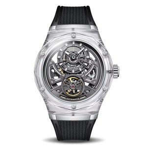 Montre automatique BG5807, boîtier transparent, montre-bracelet mécanique, bracelet en caoutchouc, cadran squelette, montres pour hommes - Product Image 1